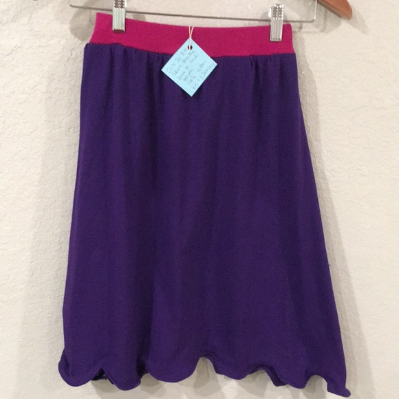 Skirt Girl 8 100% Cotton Midi Purple Scallop Jersey Colorful Mom and Pop’s Kids - Picture 1 of 9